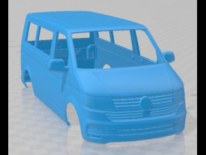 Volkswagen Transporter T6 2020 Printable Body Van Modèles 3D en vedette