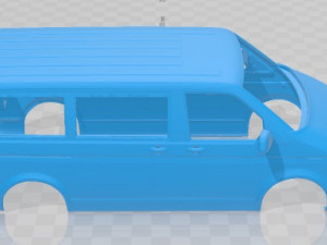 Volkswagen Transporter T6 2020 Printable Body Van Modèles 3D en vedette