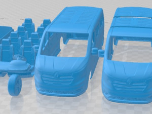 Renault Trafic SpaceClass LWB 2021 Printable Van 3D Print Model