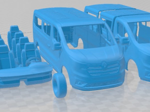 Renault Trafic SpaceClass LWB 2021 Printable Van Modelo de impresión 3D