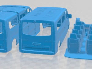 Renault Trafic SpaceClass LWB 2021 Printable Van 3D Print Model