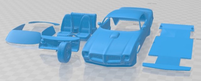 Pontiac Firebird Trans Am 1970 Printable Car Modèles 3D en vedette .c4d .max .obj .3ds .fbx .stl .blend 