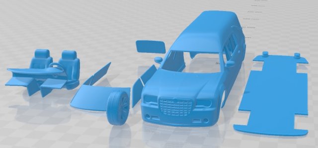 Chrysler 300C Hearse 2009 Printable Car 3D Print Model .c4d .max .obj .3ds .fbx .stl .blend