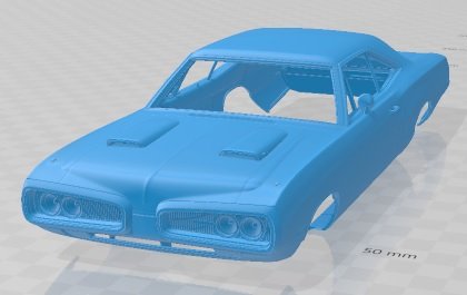 Dodge Coronet Super Bee 1970 Printable Body Car Model do druku 3D .c4d .max .obj .3ds .fbx .stl .blend 