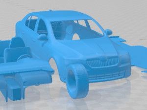 Skoda Superb 2009 Sedan Printable Car Modelo de Impressão 3D