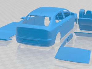 Skoda Superb 2009 Sedan Printable Car Modelo de Impressão 3D