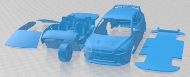 Focus RS 2009 Printable Car in separate parts 3D प्रिंट मॉडल .c4d .max .obj .3ds .fbx .stl .blend 