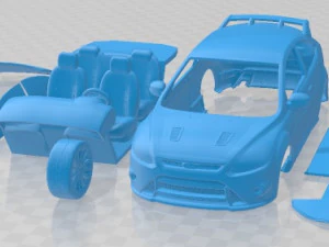Auto stampabile Focus RS 2009 in parti separate Modello di stampa 3D