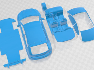 Focus RS 2009 Printable Car in separate parts 3D प्रिंट मॉडल