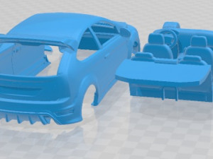 Focus RS 2009 Printable Car in separate parts 3D प्रिंट मॉडल