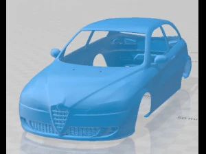 알파 로미오 147 3 도어 2009 인쇄 가능한 차체 자동차 3D 프린트 모델