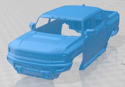 Hummer EV 2022 Printable Body Car 3D Print Model .c4d .max .obj .3ds .fbx .stl .blend 