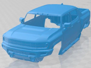 Hummer EV 2022 Yazdırılabilir G&ouml;vde Arabası 3D Baskı Modeli