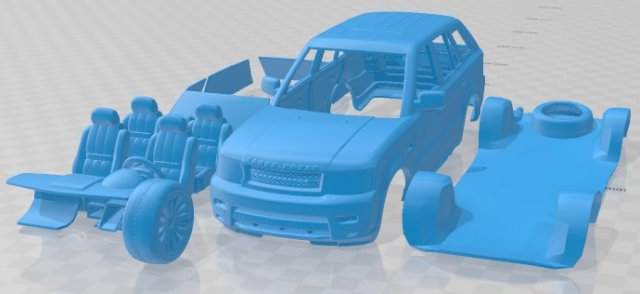 Range Rover Sport 2009 Printable Car 3D-printmodel .c4d .max .obj .3ds .fbx .stl .blend 