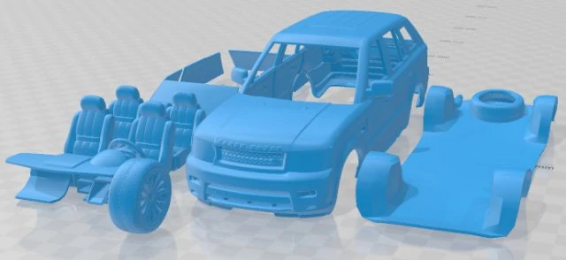 Range Rover Sport 2009 Printable Car 3D Print Model .c4d .max .obj .3ds .fbx .stl .blend 