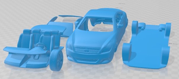 Infiniti Q60 G37 Coupe 2009 Printable Car 3D 프린트 모델 .c4d .max .obj .3ds .fbx .stl .blend 