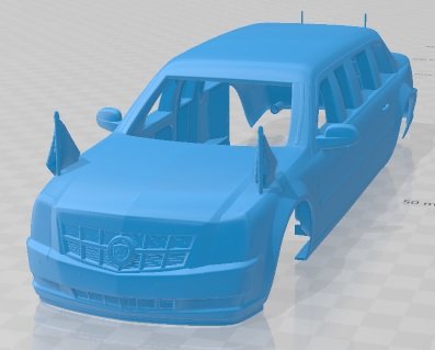 Cadillac US Presidential State Car 2009 Printable Body Car 3D Принт Модель .c4d .max .obj .3ds .fbx .stl .blend 