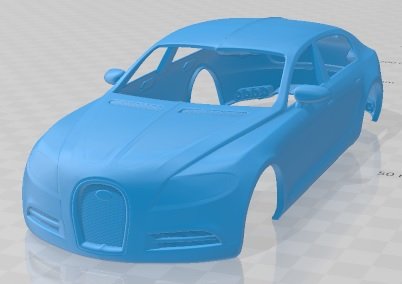 Bugatti Galibier 2009 Printable Body Car 3D Print Model .c4d .max .obj .3ds .fbx .stl .blend 