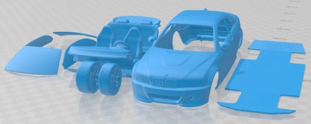M3 E46 CSL Printable Car 3D Print Model .c4d .max .obj .3ds .fbx .stl .blend