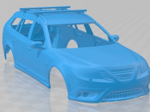 Saab 9-3 X 2009 Printable Body Car Modello di stampa 3D