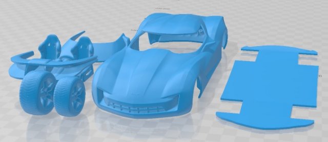 Chevrolet Stingray Concept 2009 Printable Car 3D Baskı Modeli .c4d .max .obj .3ds .fbx .stl .blend 