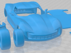 Chevrolet Stingray Concept 2009 Printable Car 3D Baskı Modeli