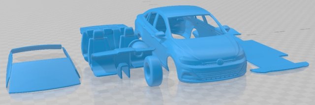 Volkswagen Polo Virtus 2018 Printable Car 3D Bask Modeli in Otomotiv 3DExport