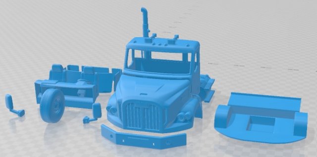 Autocar DC 64 2019 Printable Cabin Truck Model do druku 3D .c4d .max .obj .3ds .fbx .stl .blend 