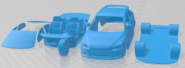 Mitsubishi Lancer Sportback 2009 Printable Car 3D Print Model .c4d .max .obj .3ds .fbx .stl .blend 