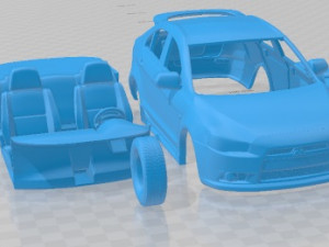 Mitsubishi Lancer Sportback 2009 Printable Car 3D प्रिंट मॉडल
