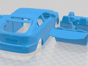 Mitsubishi Lancer Sportback 2009 Printable Car 3D प्रिंट मॉडल