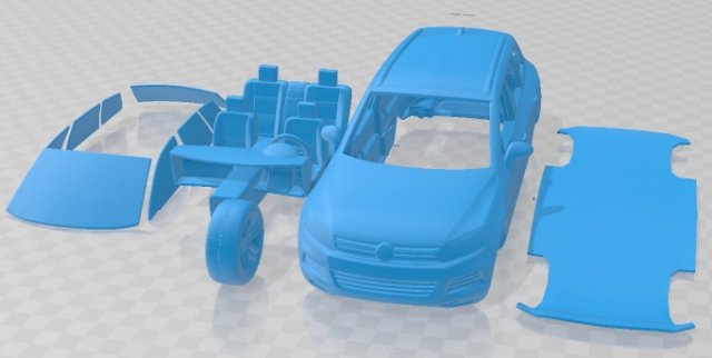 Volkswagen Touareg 2010 Printable Car Model do druku 3D .c4d .max .obj .3ds .fbx .stl .blend