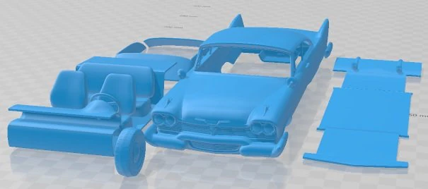 Plymouth Fury Coupe Christine 1958 Printable Car 3D Print Model .c4d .max .obj .3ds .fbx .stl .blend 