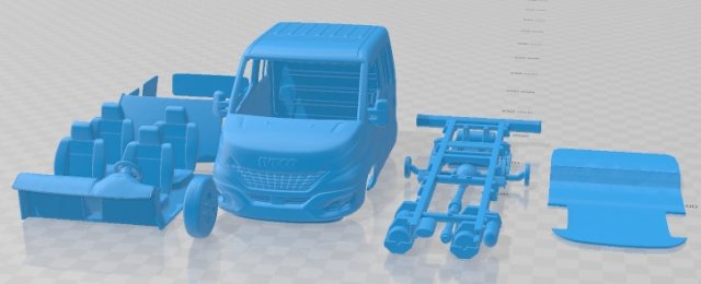 Iveco Daily Crew Cab l3 2020 Printable Truck 3D printmodel .c4d .max .obj .3ds .fbx .stl .blend 