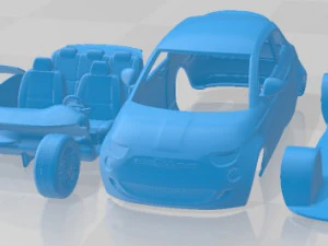 Coche Imprimible Fiat 500 El&eacute;ctrico 2020 Modelo de impresión 3D