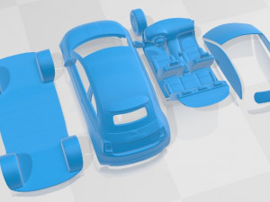 Fiat 500 Electric 2020 Printable Car Modelo de Impressão 3D