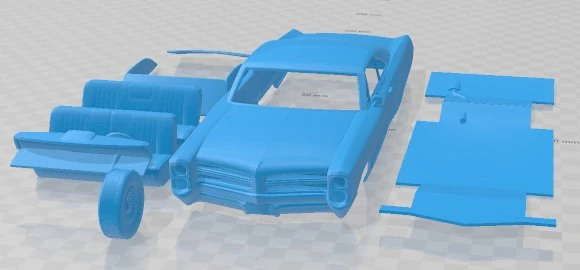 Pontiac Bonneville Hardtop 2 Doors 1966 Printable Car 3D Print Model .c4d .max .obj .3ds .fbx .stl .blend 