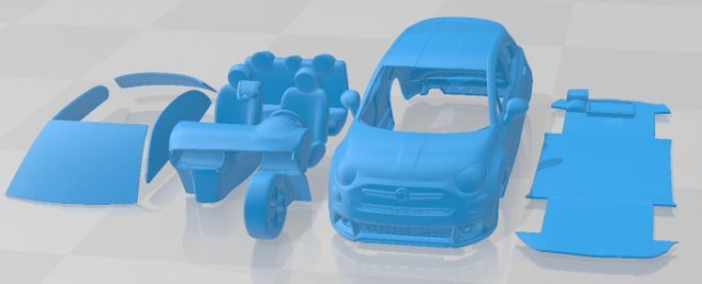 Fiat 500 X Sport 2020 Printable Car Modelo de Impressão 3D .c4d .max .obj .3ds .fbx .stl .blend 