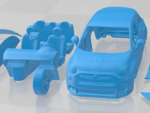 フィアット 500 X スポーツ 2020 印刷可能な車 3Dプリントモデル