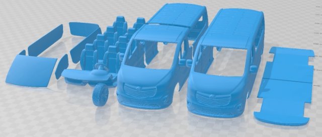 Opel Vivaro 2015 L2 H1 Printable Van Modello di stampa 3D .c4d .max .obj .3ds .fbx .stl .blend 
