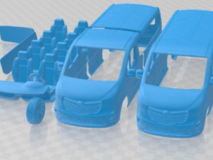 Opel Vivaro 2015 L2 H1 Printable Van 3D Print Model