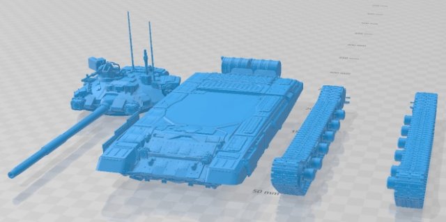 T-90 Tank Printable 3D 프린트 모델 .c4d .max .obj .3ds .fbx .stl .blend 