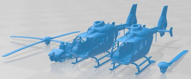 Adac Eurocopter EC135 Printable Helicopter 3D Print Model .c4d .max .obj .3ds .fbx .stl .blend
