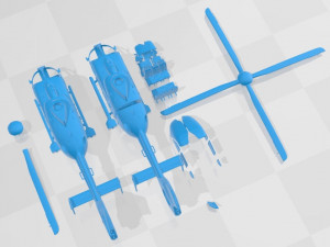 Adac Eurocopter EC135 Printable Helicopter 3D Принт Модель