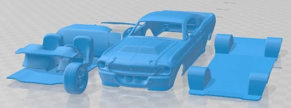Mustang Shelby GT500 Eleanor 1967 Printable Car 3D Print Model .c4d .max .obj .3ds .fbx .stl .blend 