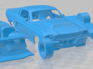 Mustang Shelby GT500 Eleanor 1967 Printable Car Modelo de Impressão 3D