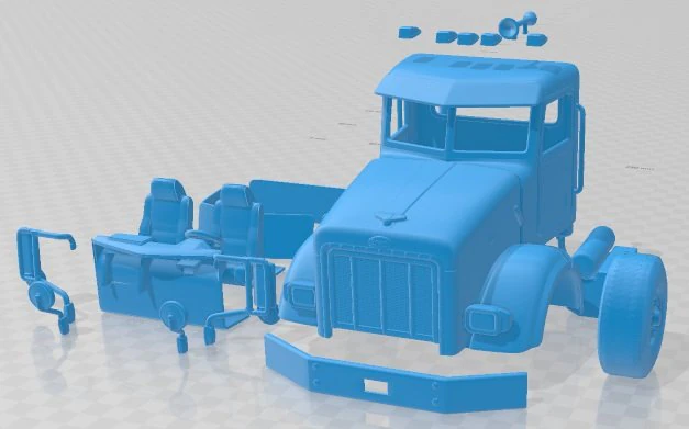 Peterbilt 357 2006 Printable Cabin Truck V20 3D Print Model .c4d .max .obj .3ds .fbx .stl .blend