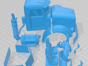 Peterbilt 357 2006 Printable Cabin Truck V20 3D प्रिंट मॉडल