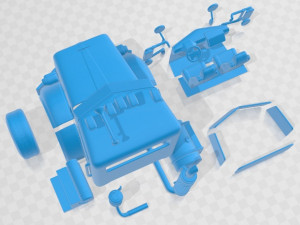 Peterbilt 357 2006 Printable Cabin Truck V20 3D प्रिंट मॉडल