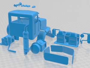 Peterbilt 357 2006 Printable Cabin Truck V20 3D प्रिंट मॉडल